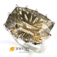 кольцо серебряное 925 пробы с дымчатым топазом